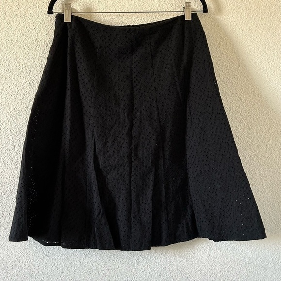 Notation Women’s A-line Skirt Large Black All Over Eyelet Lined Summer Feminine - Picture 1 of 8